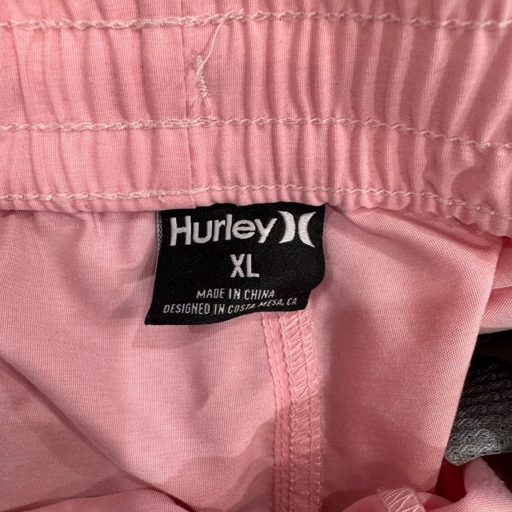 Hurley Pink Swim Trunks XL | Elastic Waist Board Shorts - Picture 5 of 7